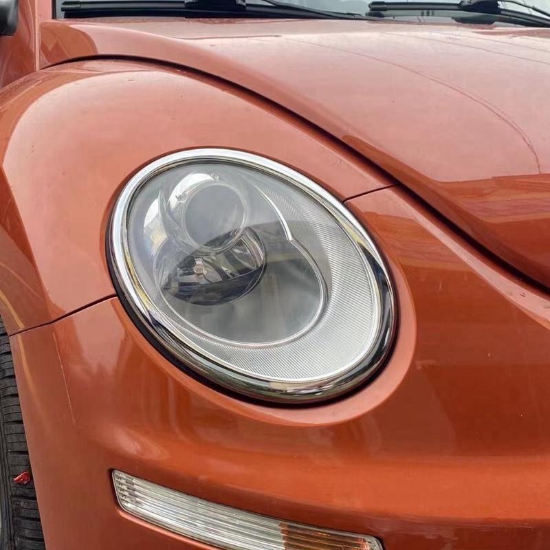 Car Headlights Lamp Cover Lens Shell Ring Trim Sticker Rear Light Plating Decorative PartsFor Volkswagen 2005 - 2011 Beetle
