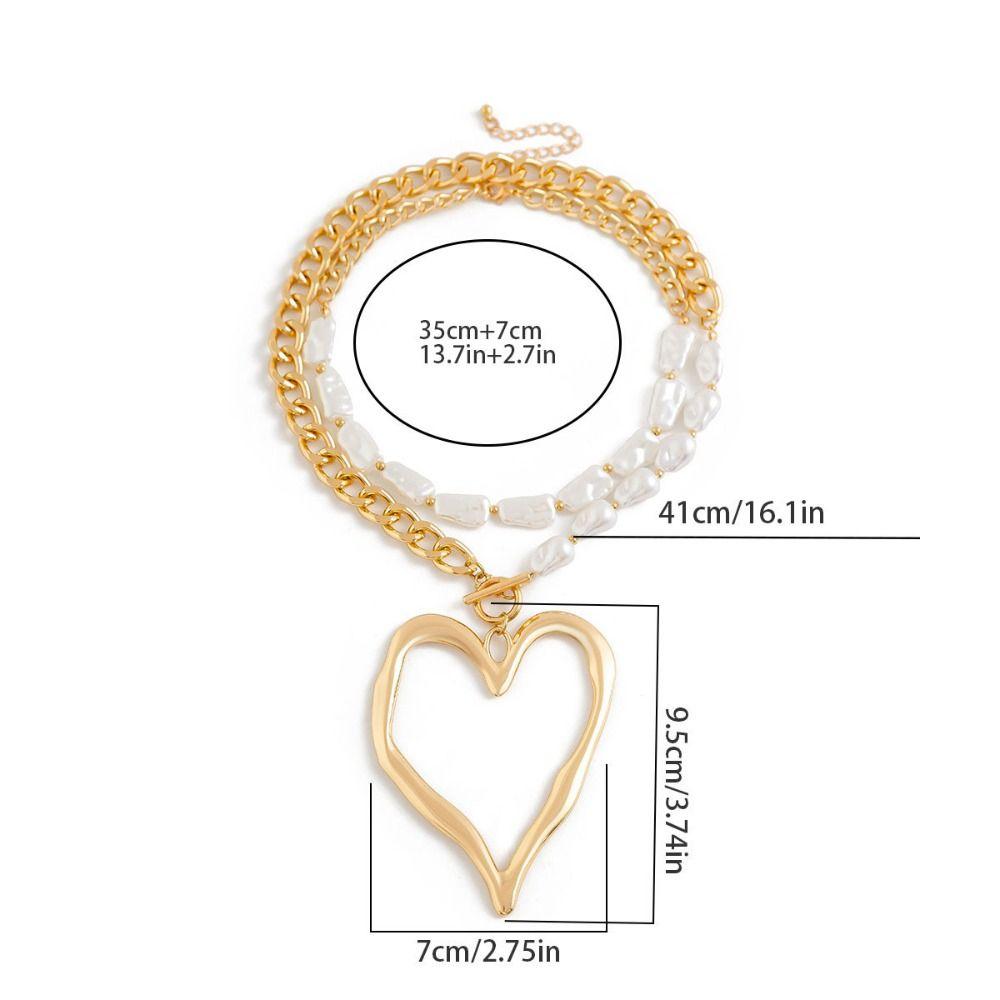 Exaggerated Size Baroque Imitation Pearl Chain Multilayer Pearl Necklace  Bridal Accessories