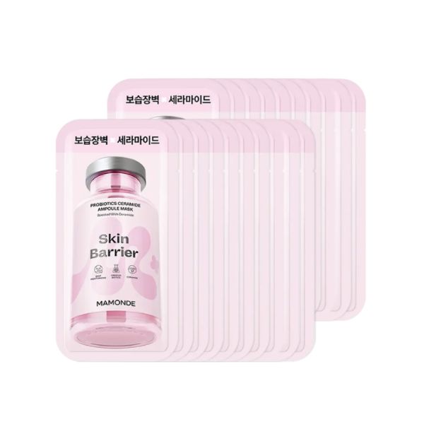 Mamonde Probiotics Ceramide Ampoule Mask Barrier Strengthening & Deep Moisturizing Care 20 Sheets