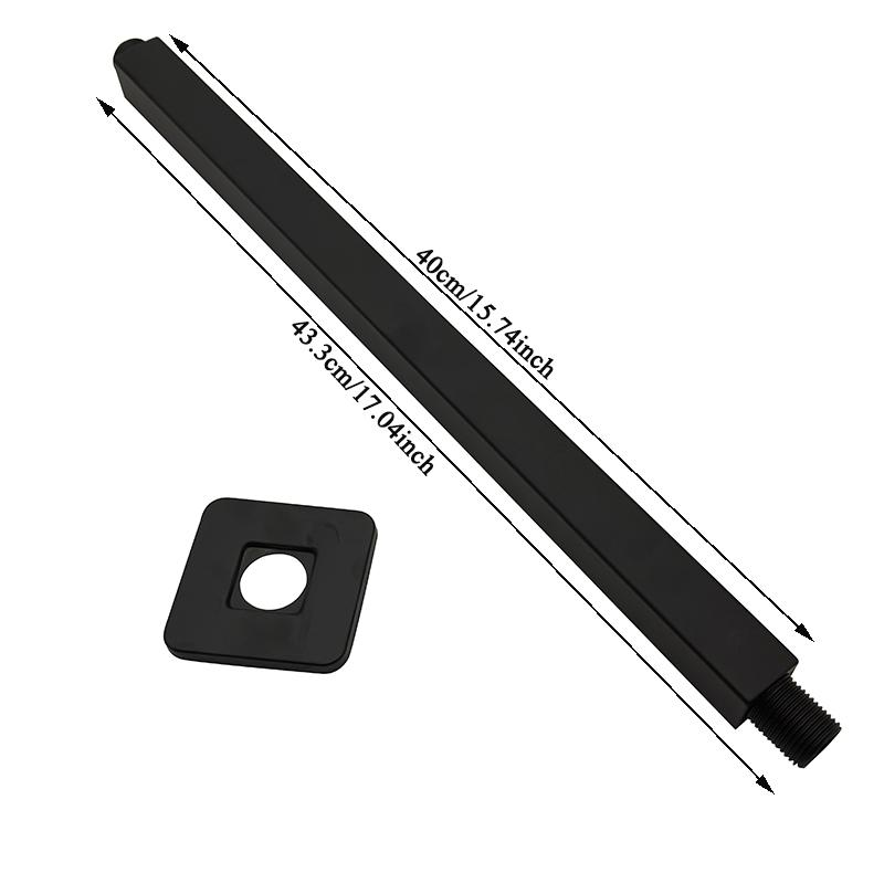 Bourdillat Ceiling Mounted Shower Arm, Rain Shower Head Square Extension Arm Stainless Steel Ceiling Mount Shower Extender