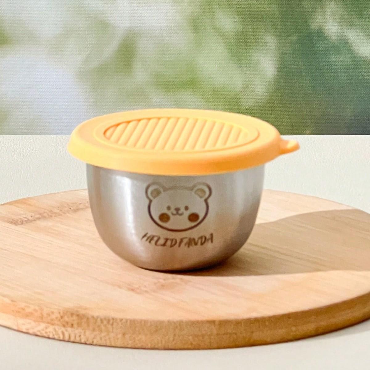 304 Stainless Steel Sauce Dish With Lid Picnic Portable Sealed Dipping Sauce Bowl Reusable Salad Tomato Condiment Container