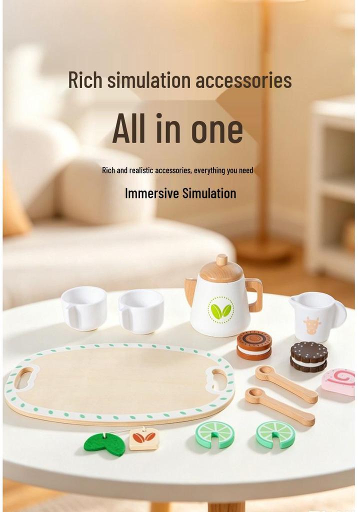 Wooden Afternoon Tea & Dessert Play Set for Kids