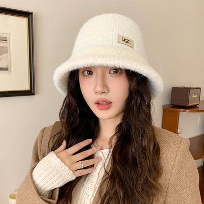 Wintermütze Damen Fleece Verdickte Bucket Hat Warme Mode Bucket Hat Winddichte Beckenmütze