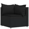 VidaXL Salon de jardin 4 pcs avec coussins Noir Résine tressée, ensemble de salon d'extérieur, ensemble de mobilier 319783