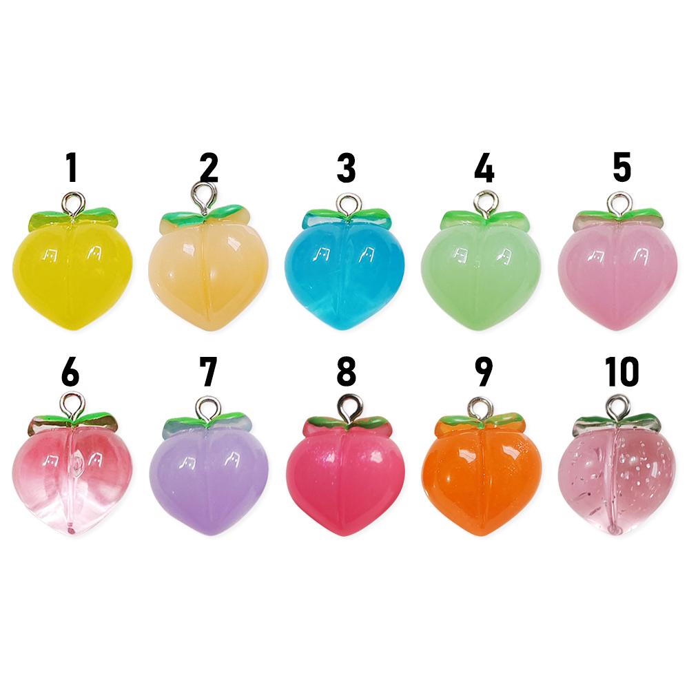 10pcs DIY Peach Flat Resin Charms Pendant Transparent Links Hanging Ornaments  Women's