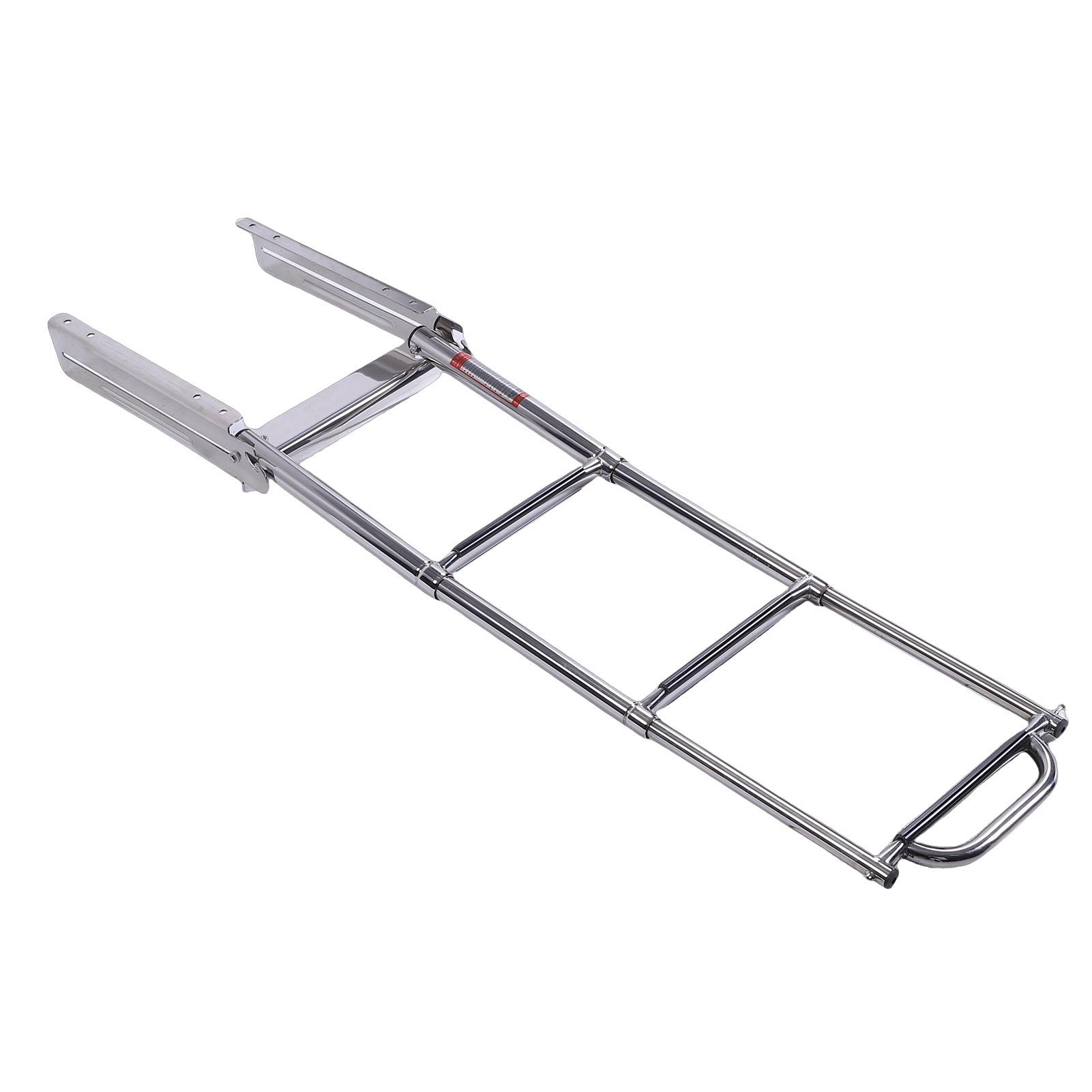 

3 Step Boat Ladder Stainless Steel Under Platform Slide Mount Marine Telescoping Ladder for Pontoon Boat