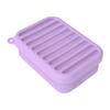 Portable Silicone Soap Case Compacts Dustproof Container with Lid and Drainage Layer For Dorms Bathroom Sink Countertop