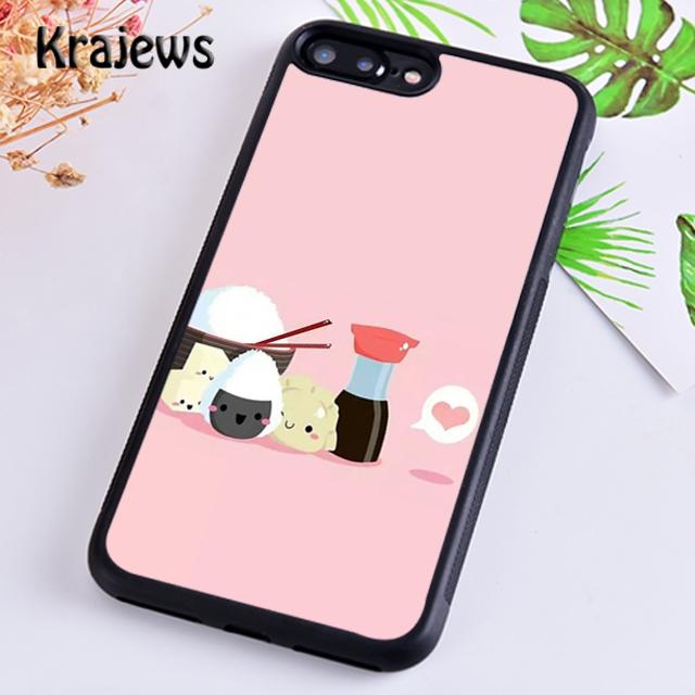 Krajews Kawaii Sushi Pattern Phone Case Cover For iPhone 17 Air 16 15 14 plus 11 12 13 pro max coque Shell Fundas