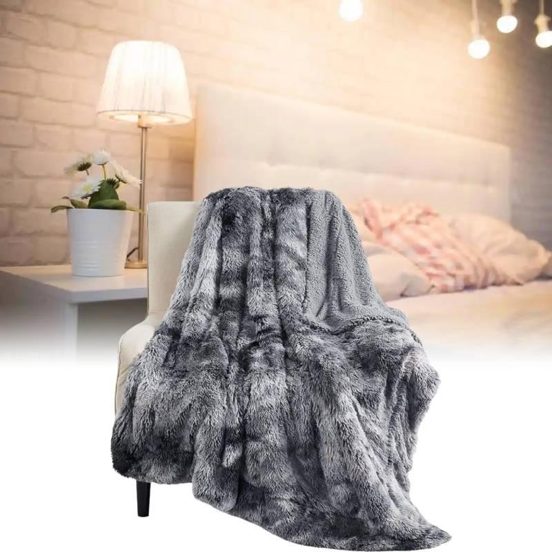 Faux Fur Oversized Blanket Super Soft Cozy Blanket Luxury Fluffy Throw Blan