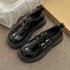 Platform loafers women's 2025 spring and autumn new heightening retro versatile British style small leather shoes black high-heeled single shoes