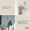 Umbra BUDDY Wall Hooks Gray Pastel 3-Pack ABS Resin 2kg Load Capacity