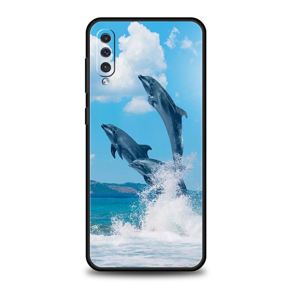 Ocean Animal Dolphin Phone Case for Samsung Galaxy A52 5G A12 A70 A50 A40 A20s A30 A10s A20e A10 A22 A72 A32 A02 A42 A04S Cover