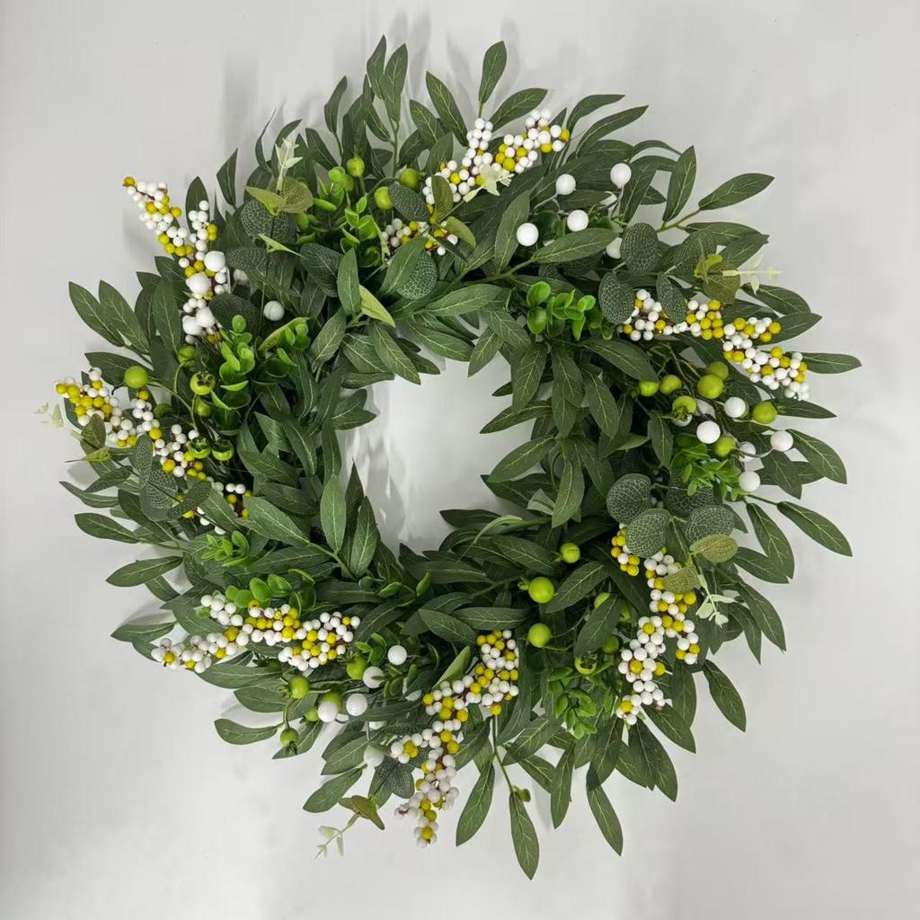 Wreath Simulation Leaf Wreath  Hot Wreath Spring And Summer Door Hanging Decorative Ring
