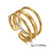 Punk Stainless Steel Irregular Plaid Metal Lava Finger Rings For Women Men Shell Sun Moon Star Heart Geometric Line Ring Jewelry