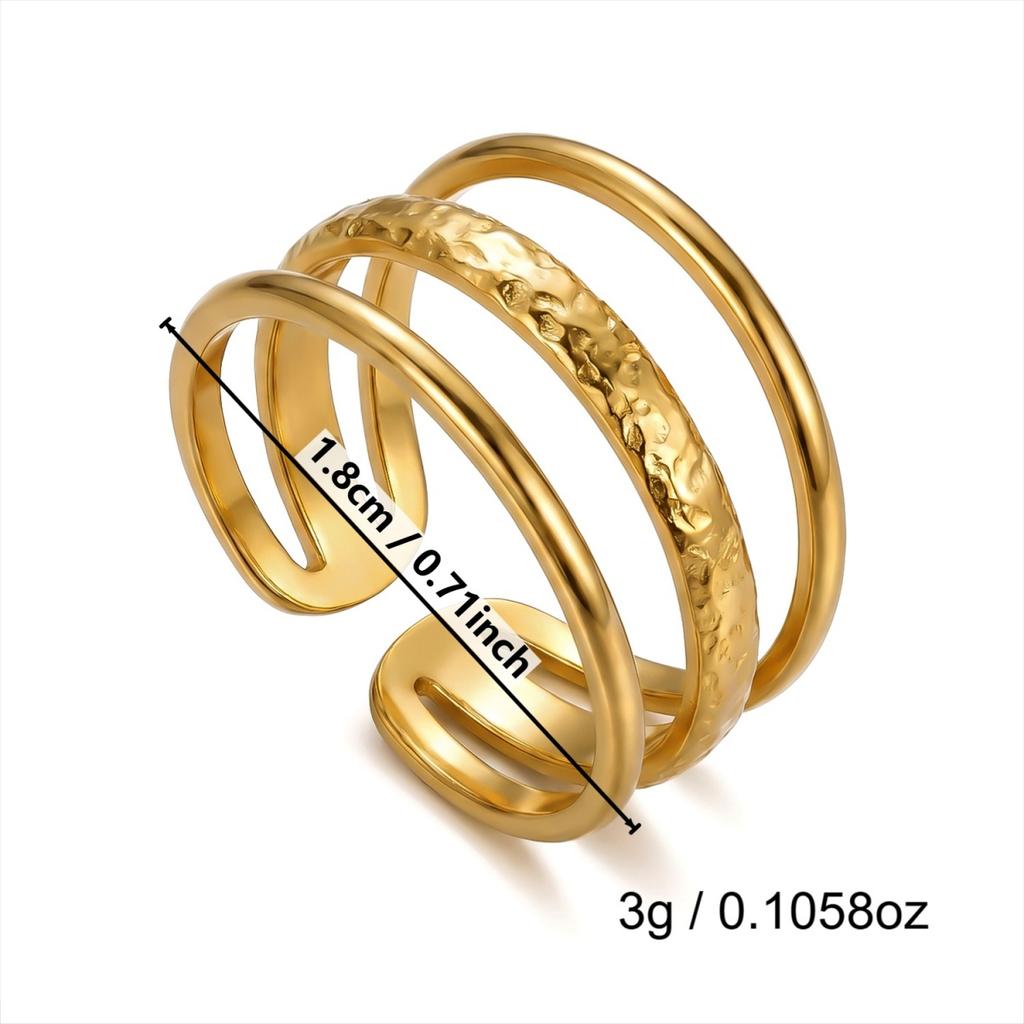 Punk Stainless Steel Irregular Plaid Metal Lava Finger Rings For Women Men Shell Sun Moon Star Heart Geometric Line Ring Jewelry