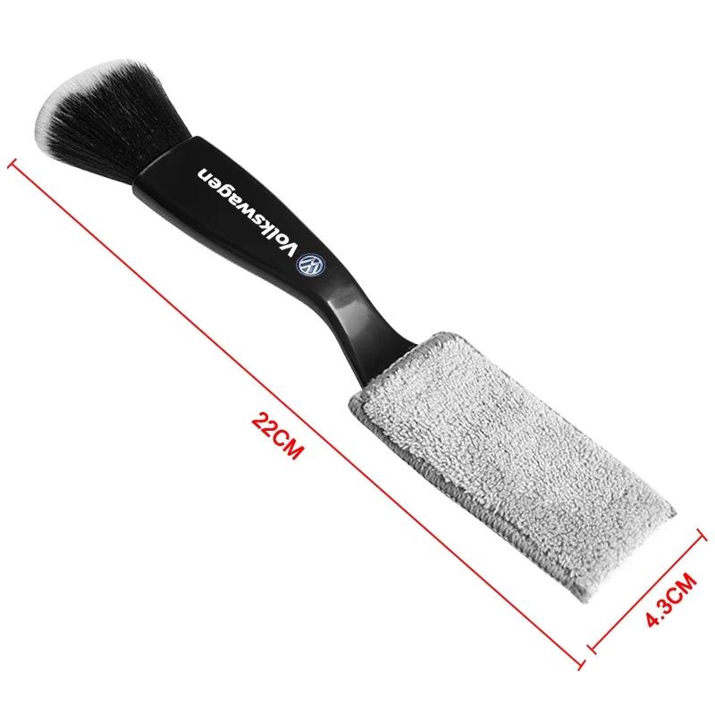 Car Clean Double Head Brush Detailing Interior Soft Detailing Brush For Volkswagen Polo Golf 3 4 5 6 7 8 6 T5 B4 B5 B6 B7 B8 MK4 MK5 MK6 MK7 MK8