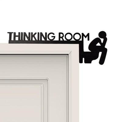 "Denkkamer" Toilettedeur Bord Modern Metaal Badkamer Wandkunst Grappige Deurkozijn Beeldje Decoratief Raam Deurkozijn Hanger