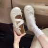 Retro Versatile Round Toe Buckle Strap Shoes for Women 2025 New High Quality Concise Butterfly-knot Soft Bottom Women's Flats