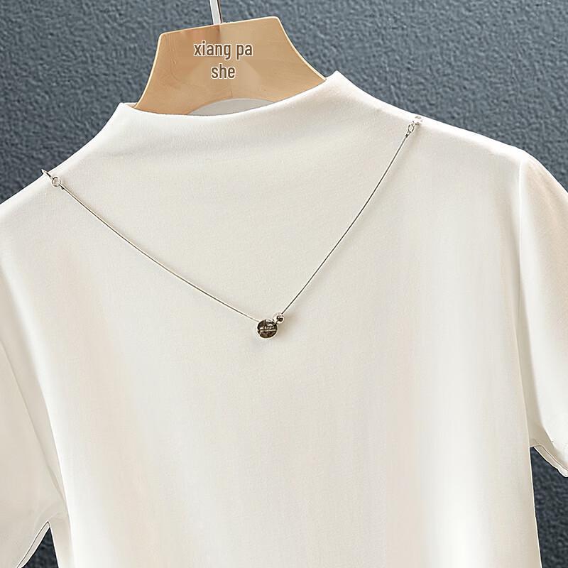 Damen Unifarbenes Kurzarm Slim Fit T-Shirt