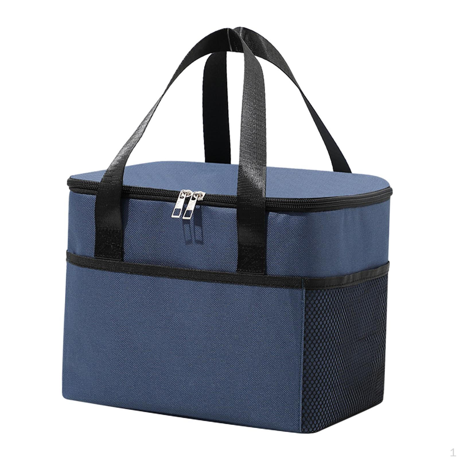 

Cooler Tote Bag, Thick Durable Thermal Organizer Portable Food Delivery Bag Container for Party Work темно-синього кольору