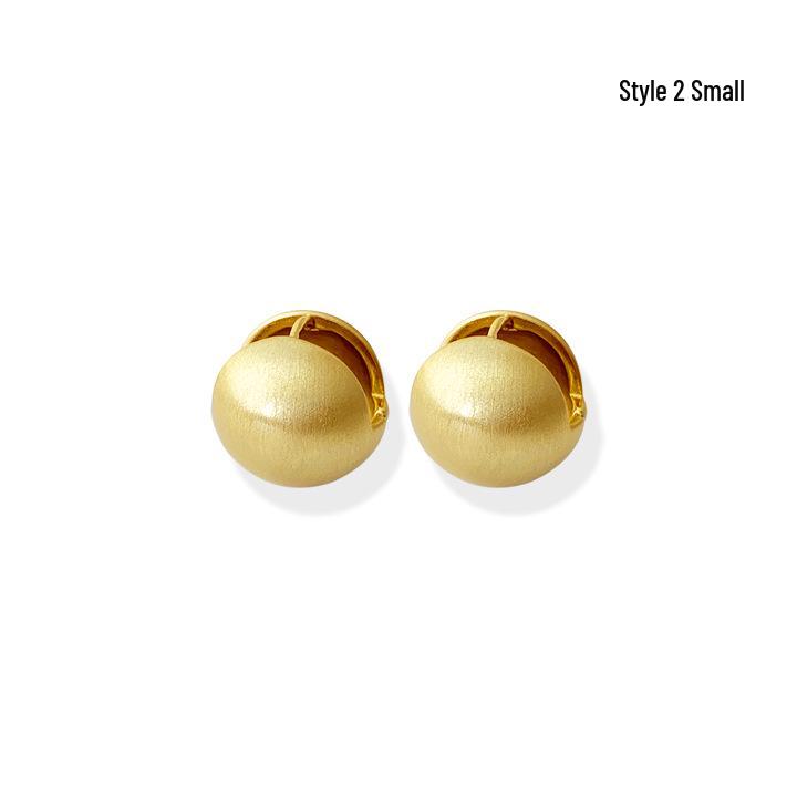 Savi Blogger Silver Brushed Metal Ball Earrings for Cold Wind Temperament