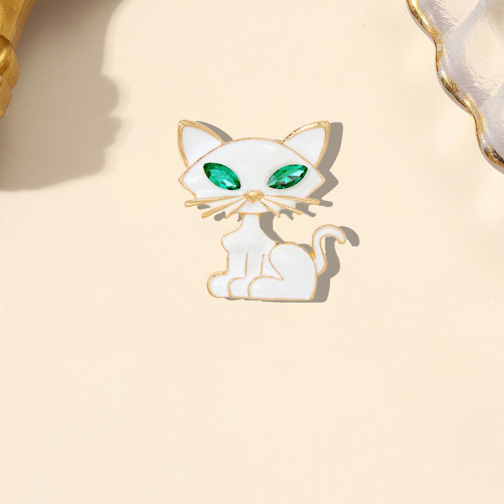Green-eyed Cat Brooch Brooch Universal Animal Metal Badge Trendy Clothes Bag Scarf Accessories Brooches Pin