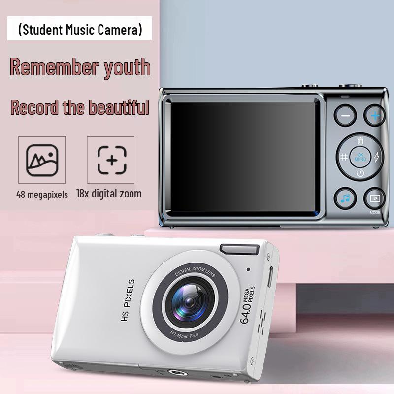 64MP Portable Student Music Vlog Mirrorless Camera for Travel