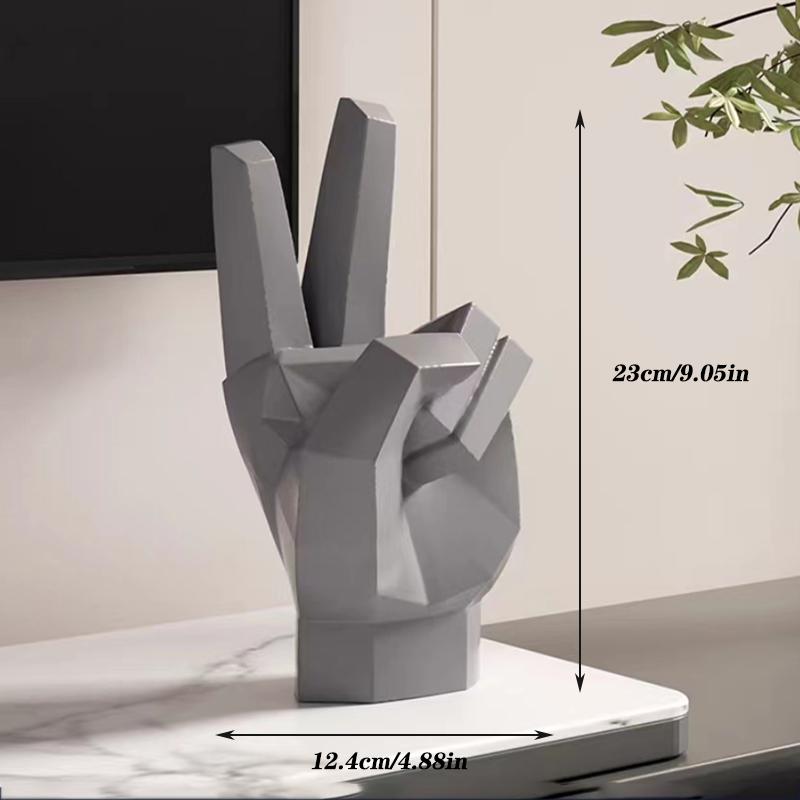 2025 New Modern Style Geometry Gesture Sculpture Resin Abstract Hand Love Statue Figurines Creative Wedding Home Living Room