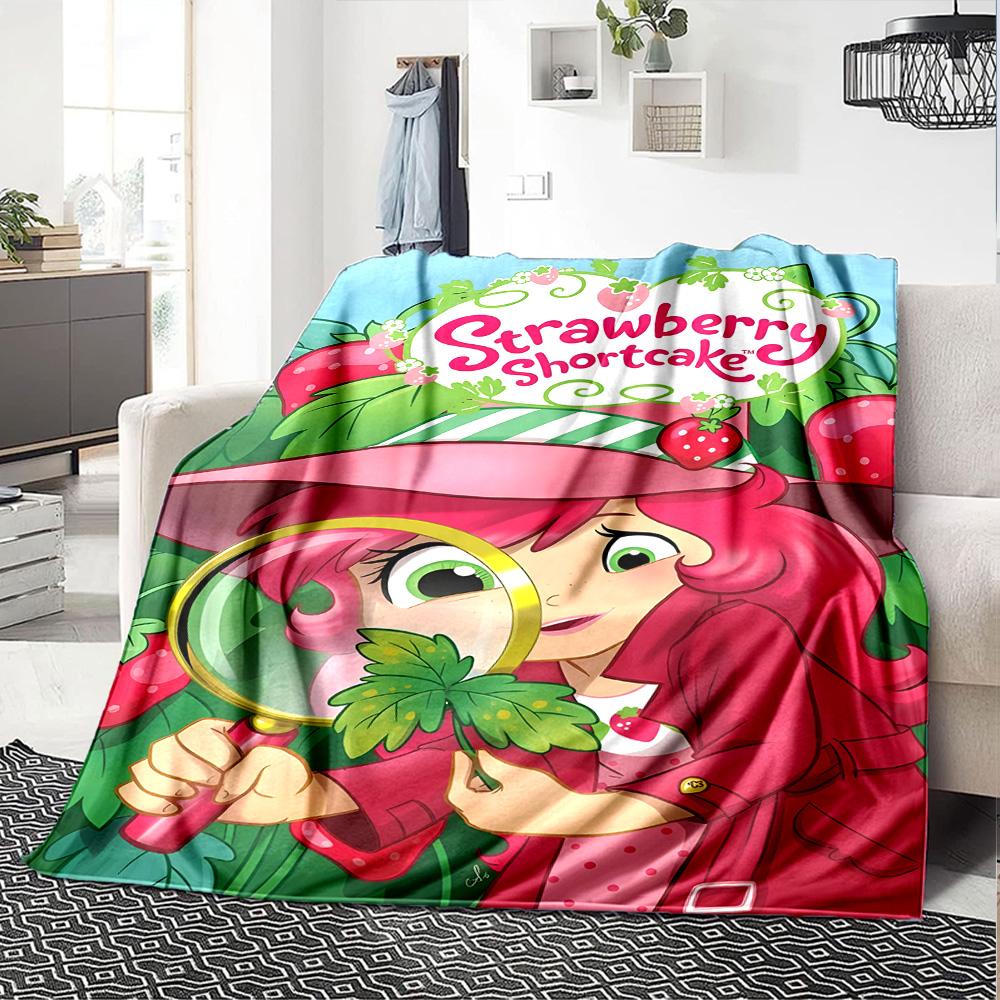 1pc Princess Strawberry8 Blanket, Gift, for Men and Women, Soft Blanket, Good for Sofa Bed Couch Travel, Lightweight Flannel Blanket