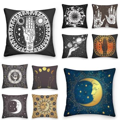 Boho Deko Kissenbezug Zuhause Quadrat Tarot Sonne Mond Kissen