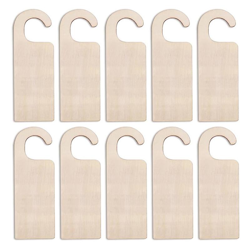 Versatile 20PC Unfinished Wood Door Knob Hanger Door Knob Signs For Painting DIY Craft Home Office Hotel Decoration Business Use