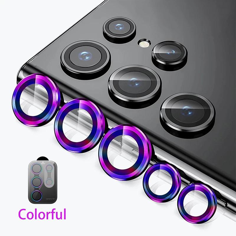 

Металлическое кольцо объектива, стекло для Samsung Galaxy S24 S23 S22 Ultra Plus Z Flip Fold 6, защитная крышка для камеры, аксессуары из закаленного стекла S24 Ultra разноцветный