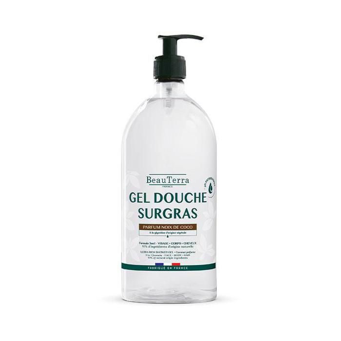 BeauTerra Gel Douche Surgras à la Noix de Coco 1 Litre