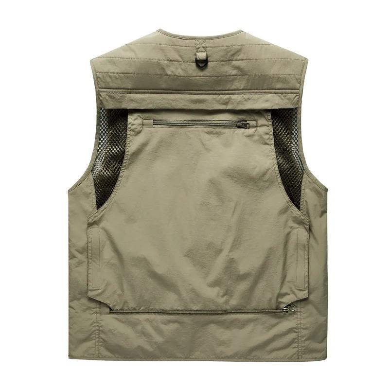 Summer Men Mesh Pockets Fishing Photography Breathable Vests Coats Men Outdoor Waistcoats Sleeveless Jackets