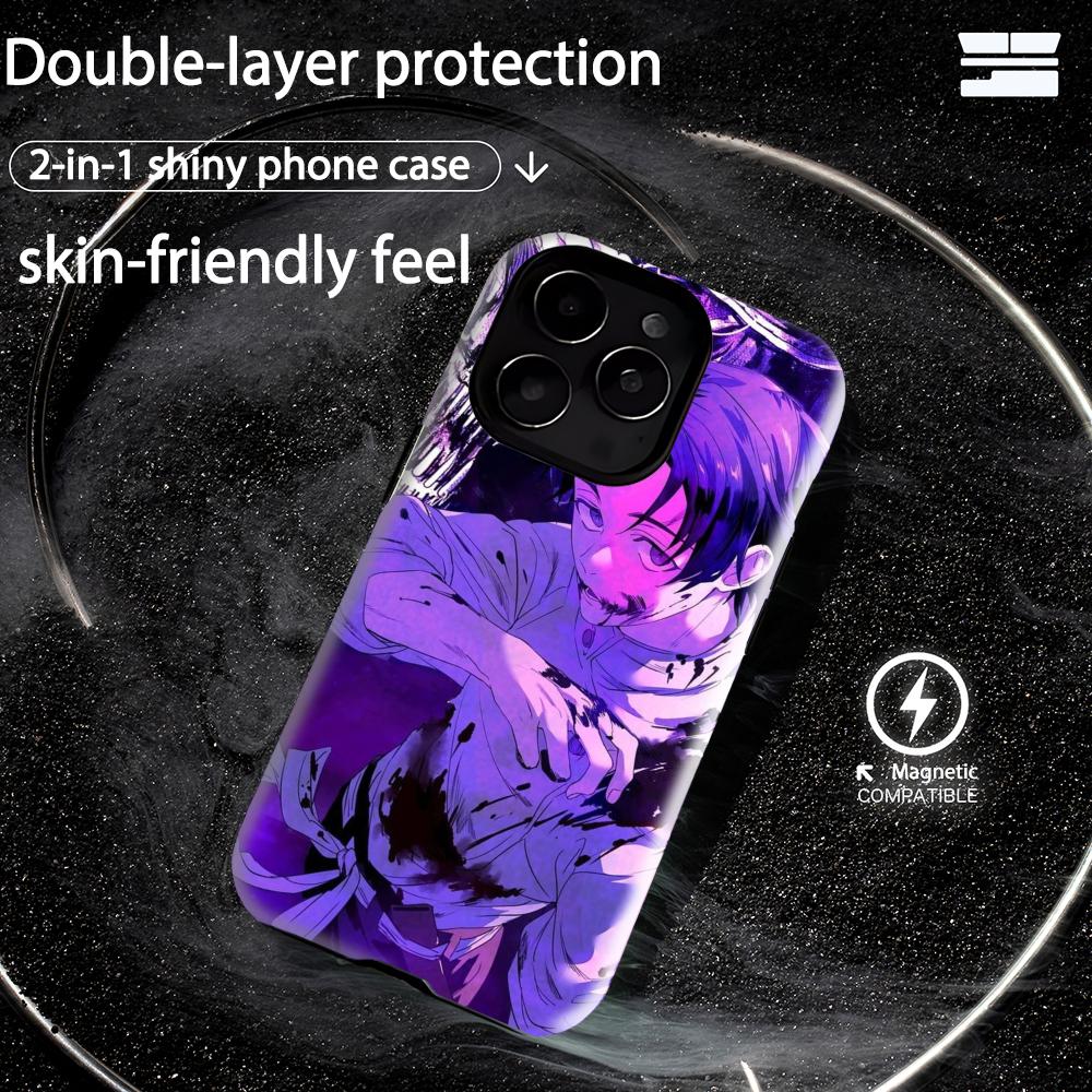 Custodia per Telefono Anime Yuta Okkotsu Jujutsu Kaisen Magnetica 2 in 1 Guscio Lucido Per iPhone 17 16 e 15 14 13 12 11 Pro Max Plus mini XS