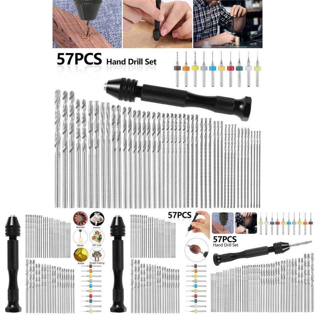 Versatile 57pcs Mini Tiny Micro Drill Bits Set For Detailed Wood And Model Craft Works