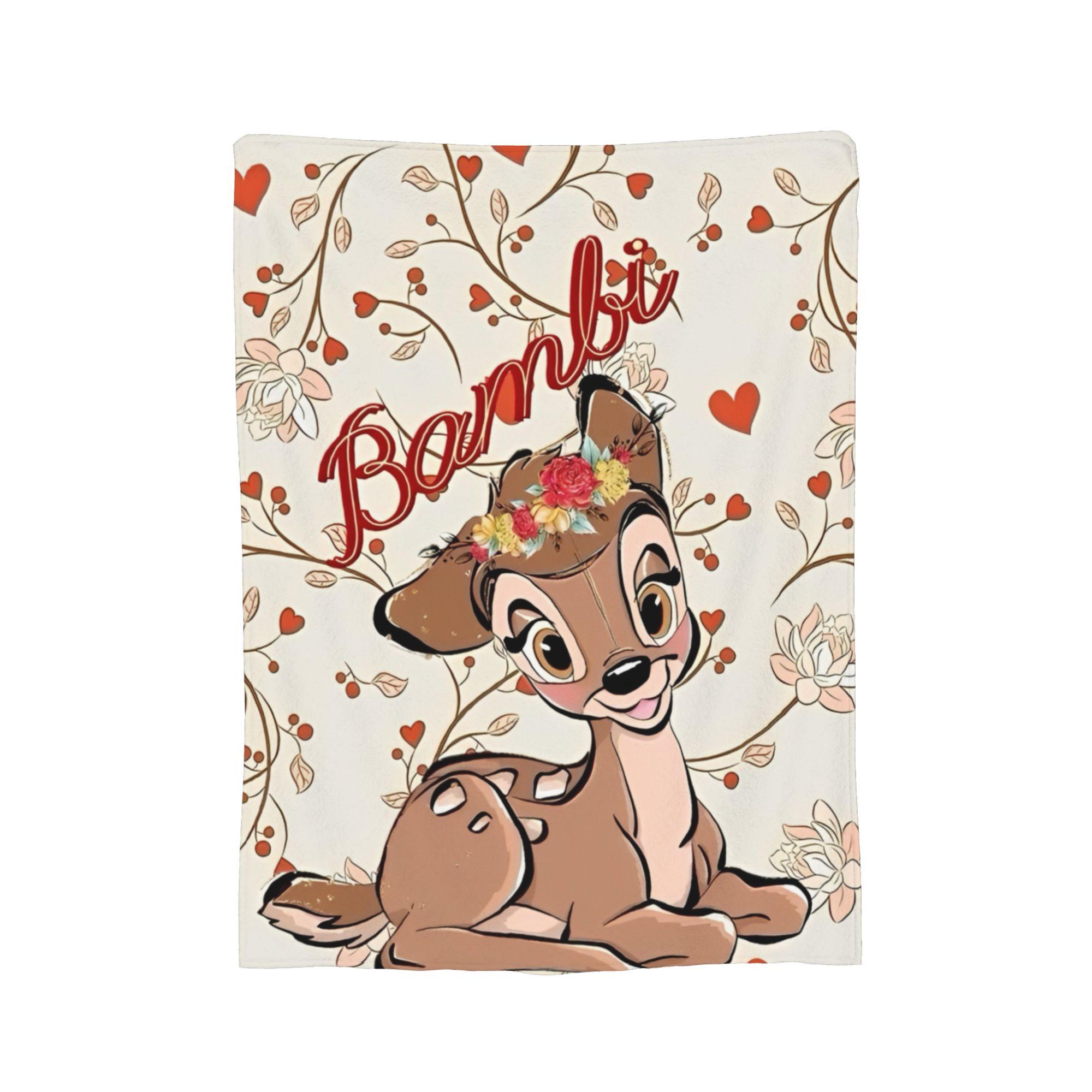 

Cute Bambi blanket Cartoon Deer Flannel Throw blankets Summer Air Conditioning Decoration Soft Warm Bedspreads, 75x90cm