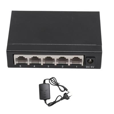Ethernet Switch 5 Port Gigabit Ethernet Splitter Plug and Play Silent Operation Metal Network Hub