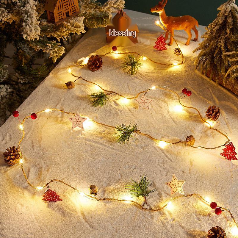 LED Christmas Pine Cone Fairy Lights - Colored Holiday Tree Ornaments & Window Decorations