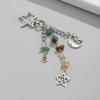 Fashionable Irregular Stone Keychain Colorful Beads Keyring with Stars Moon Sun Pendant Lightweight Key Accessory