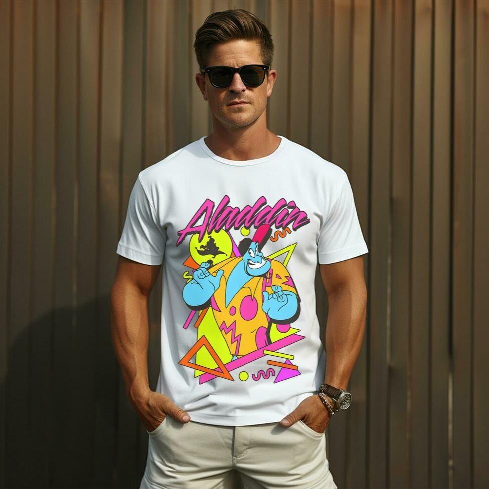 Aladdin Retro Genie Neon 90s Cartoon Unisex T-Shirt Unisex T-Shirt S