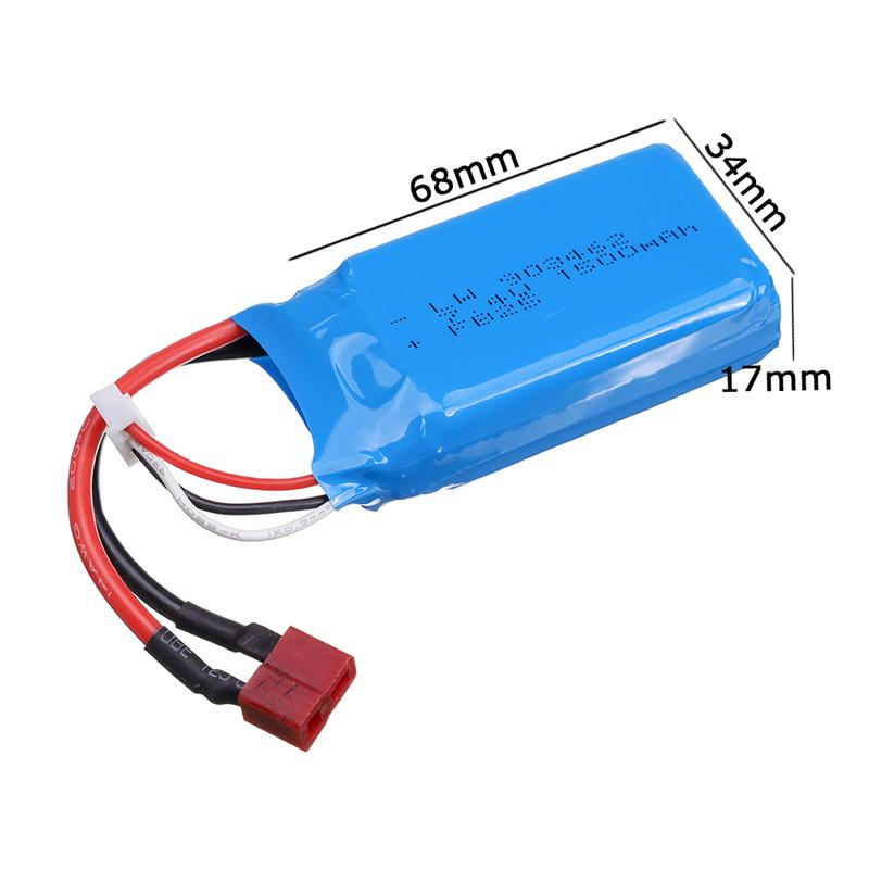7.4V 1500mAh Lipo battery With Charger For Wltoys 12428 144001 A979-B RC Car battery Spare parts 2S 7.4 V 1500 mah 903462 T plug