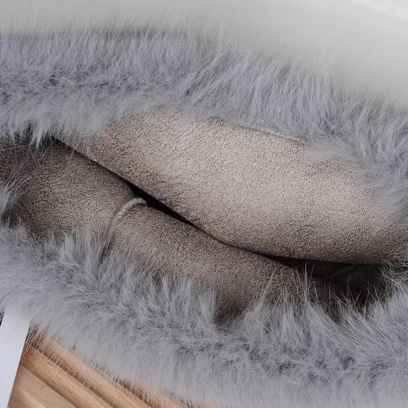 Plush Hat Women's Autumn and Winter New Bucket Hat Rabbit Fur Plush Thermal Basin Hat Big Head Circumference Bucket Hat