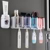 Wall-Mounted Toothbrush Holder with Cups and Dispenser