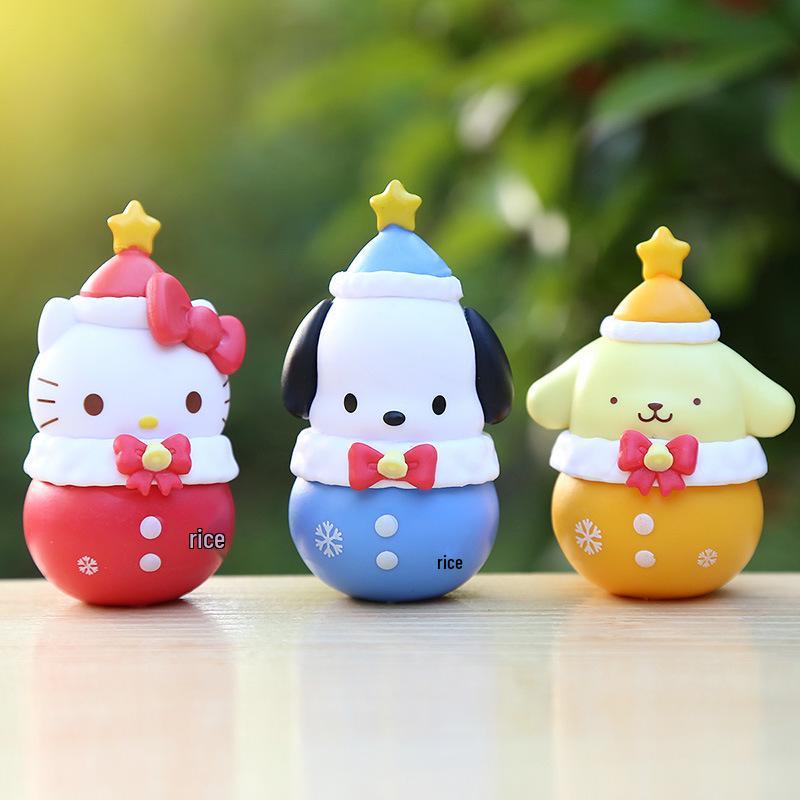 Anime Christmas Cute Particles KT Series: Trendy Blind Box Melody, Kuromi, Pompompurin Doll Ornaments