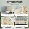 2-Tier, 3-Door Hamster Cage with Wheel and Tubes, Steel, PS and PP, 44.5x28x44 cm, Cream and White