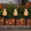 Solar Self-charging Lamp Ghost Garden Stake Light Halloween Pumpkin Lantern with Bow Lawn Decor Waterproof Resin Outdoor Yard for Pathway Decoration