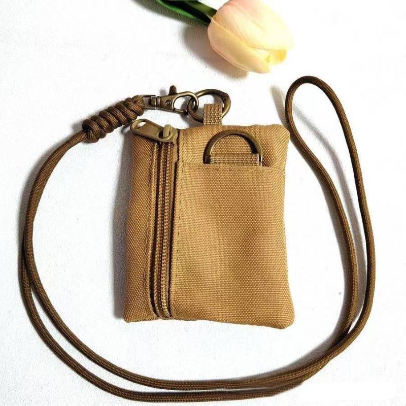 Wasserdichte Leichte Oxford Mini Taktische Tasche Karabiner Reißverschluss Schlüsselhalter Münz-Kartenbeutel Outdoor Wandern Herren Geldbörse