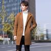 Wool Coat Men's Thickened Casual Woolen Coat Men's Medium and Long Trench Coat