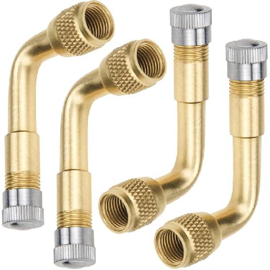 Mellbree 2-Pack Tire Valve Extension, 90 Degree Schrader Tire Valve Stem Extension Brass Adaptor Compatible for Passenger Cars, Stroller, Bicycles,